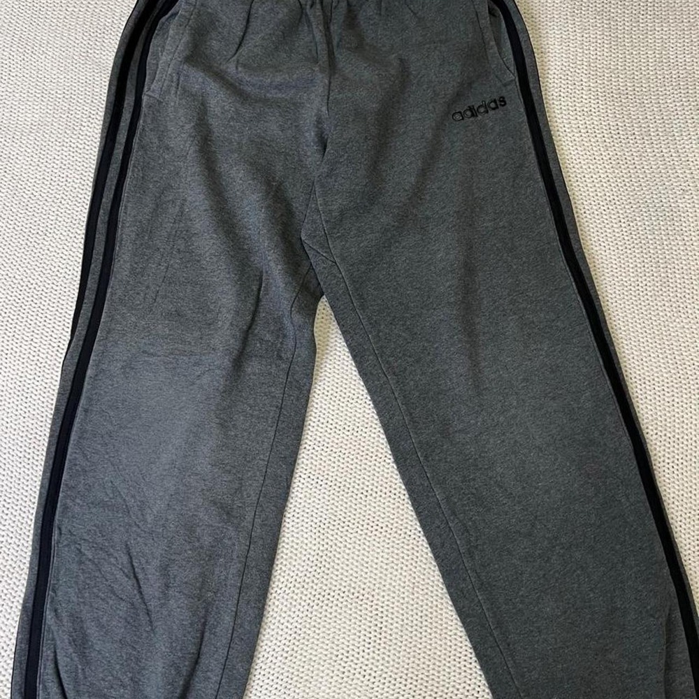 Adidas Womens Gray Black Stripe Athletic Loungewear Sweatpants Size S